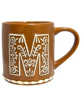 Pottery Barn Gingerbread Monogram "M" Mug